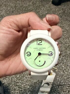 Marc Jacobs White Smartwatch with Mint-Green Dial